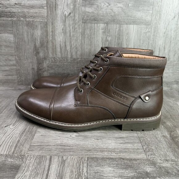 Guess GMDANE-R Men's size 12 Brown Leather Boots - Picture 2 of 9